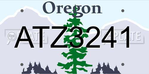 ATZ3241 Oregon License Plate