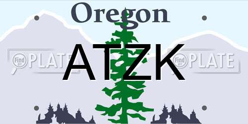ATZK Oregon License Plate