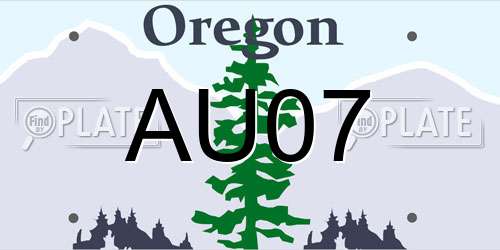 AU07 Oregon License Plate