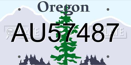 AU57487 Oregon License Plate
