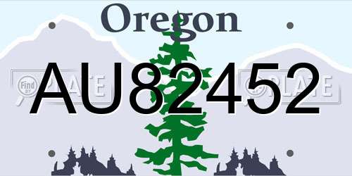 AU82452 Oregon License Plate