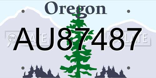 AU87487 Oregon License Plate