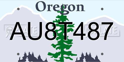 AU8T487 Oregon License Plate