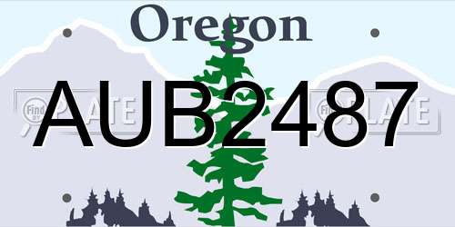 AUB2487 Oregon License Plate