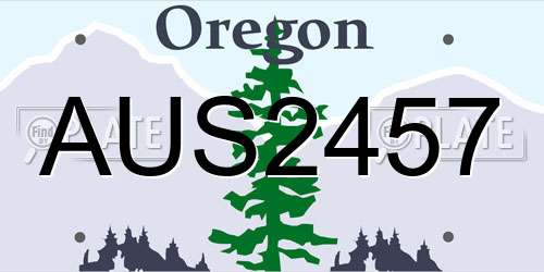 AUS2457 Oregon License Plate