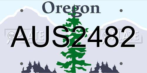 AUS2482 Oregon License Plate