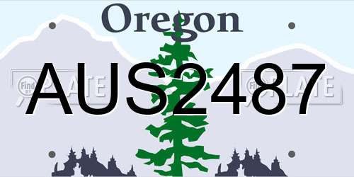 AUS2487 Oregon License Plate