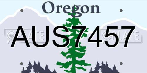 AUS7457 Oregon License Plate