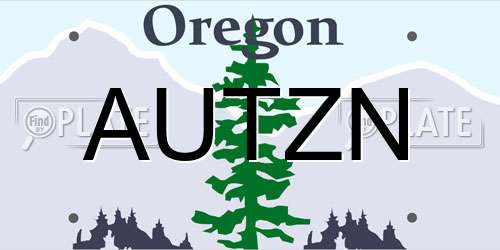 AUTZN Oregon License Plate