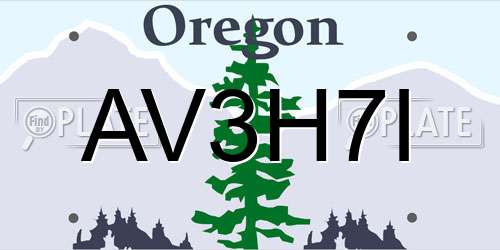 AV3H7I Oregon License Plate