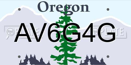 AV6G4G Oregon License Plate