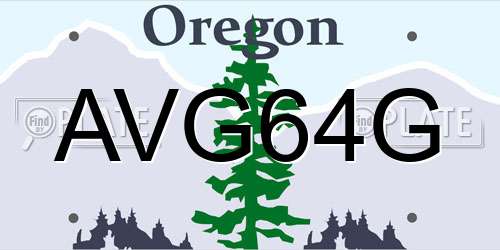 AVG64G Oregon License Plate