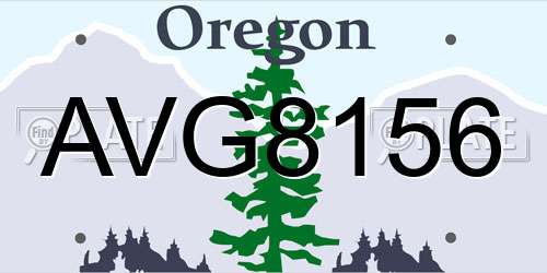 AVG8156 Oregon License Plate