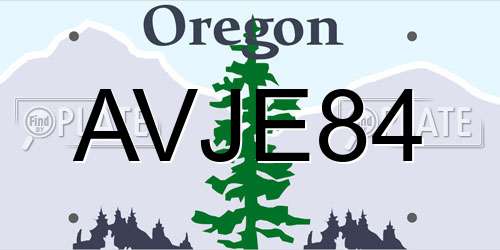 AVJE84 Oregon License Plate