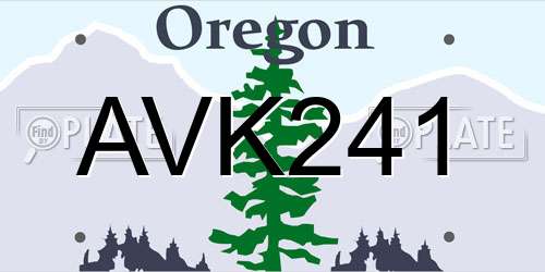 AVK241 Oregon License Plate
