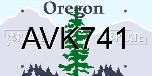 AVK741 Oregon License Plate