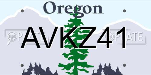 AVKZ41 Oregon License Plate