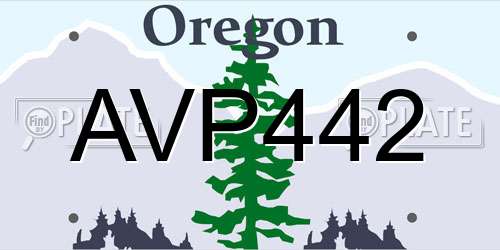 AVP442 Oregon License Plate