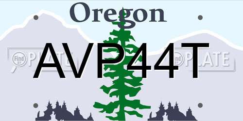 AVP44T Oregon License Plate