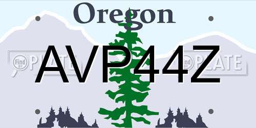 AVP44Z Oregon License Plate