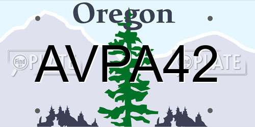AVPA42 Oregon License Plate