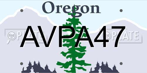 AVPA47 Oregon License Plate