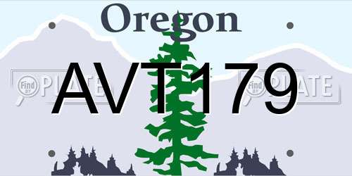 AVT179 Oregon License Plate