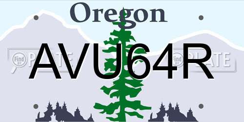 AVU64R Oregon License Plate