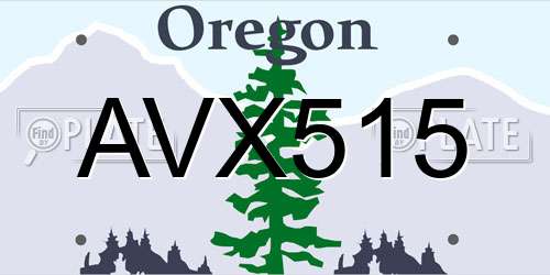 AVX515 Oregon License Plate