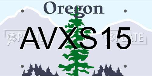 AVXS15 Oregon License Plate