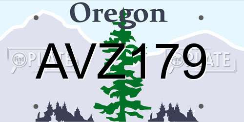 AVZ179 Oregon License Plate
