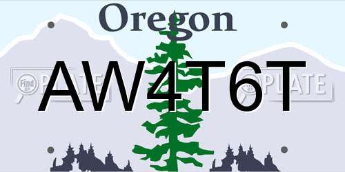 AW4T6T Oregon License Plate