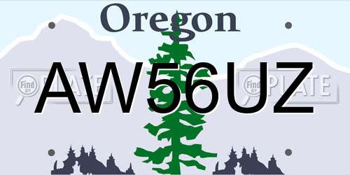 AW56UZ Oregon License Plate