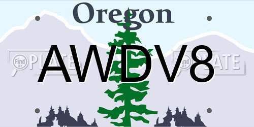 AWDV8 Oregon License Plate