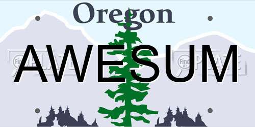 AWESUM Oregon License Plate
