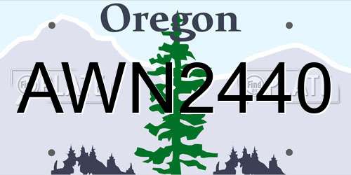 AWN2440 Oregon License Plate