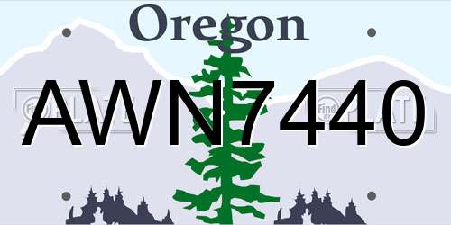 AWN7440 Oregon License Plate