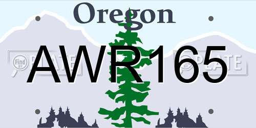 AWR165 Oregon License Plate
