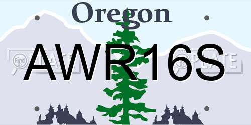 AWR16S Oregon License Plate