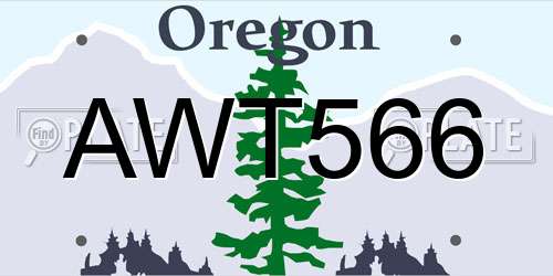 AWT566 Oregon License Plate