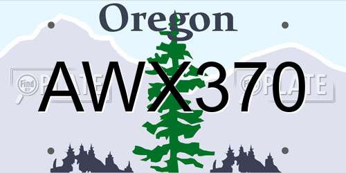 AWX370 Oregon License Plate