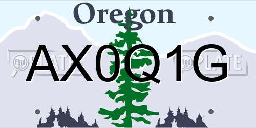 AX0Q1G Oregon License Plate