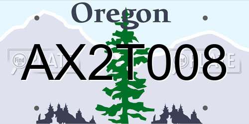 AX2T008 Oregon License Plate