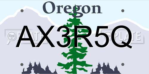AX3R5Q Oregon License Plate