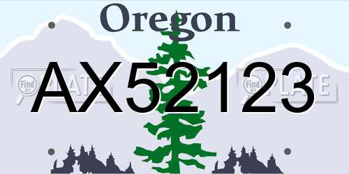AX52123 Oregon License Plate