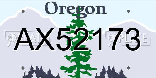 AX52173 Oregon License Plate