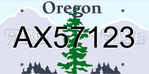 AX57123 Oregon License Plate