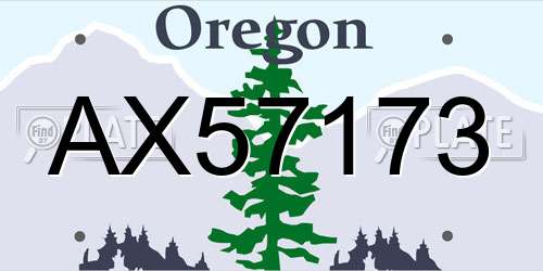 AX57173 Oregon License Plate