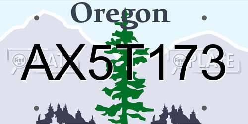 AX5T173 Oregon License Plate