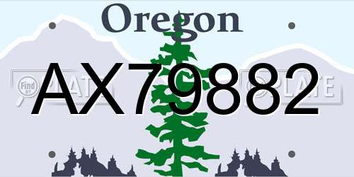 AX79882 Oregon License Plate